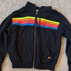 Aviator Nation Black Hoodie with Gold Accents